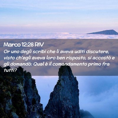 Picture 02 - Marco 12:28 RIV - Or uno degli scribi che li aveva uditi discutere, - Bible Verse Picture