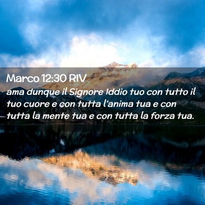 Picture 02 - Marco 12:30 RIV - ama dunque il Signore Iddio tuo con tutto il tuo - Bible Verse Picture