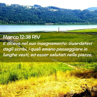 Picture 02 - Marco 12:38 RIV - E diceva nel suo insegnamento: Guardatevi dagli - Bible Verse Picture