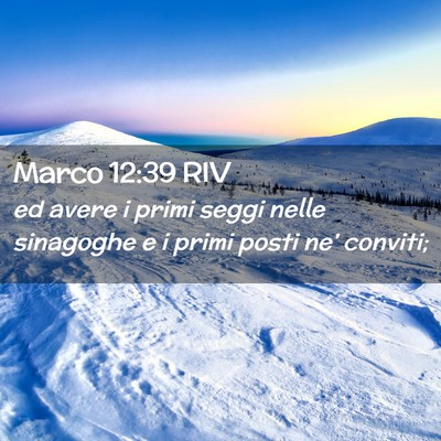 Picture 02 - Marco 12:39 RIV - ed avere i primi seggi nelle sinagoghe e i primi - Bible Verse Picture