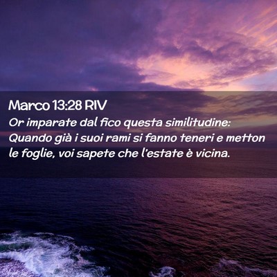 Picture 02 - Marco 13:28 RIV - Or imparate dal fico questa similitudine: Quando - Bible Verse Picture