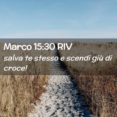 Picture 02 - Marco 15:30 RIV - salva te stesso e scendi giù di - Bible Verse Picture