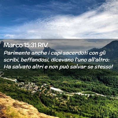 Picture 02 - Marco 15:31 RIV - Parimente anche i capi sacerdoti con gli scribi, - Bible Verse Picture