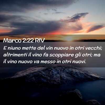 Picture 02 - Marco 2:22 RIV - E niuno mette del vin nuovo in otri vecchi; - Bible Verse Picture