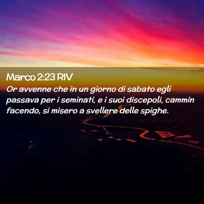 Picture 02 - Marco 2:23 RIV - Or avvenne che in un giorno di sabato egli - Bible Verse Picture