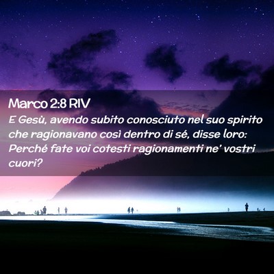 Picture 02 - Marco 2:8 RIV - E Gesù, avendo subito conosciuto nel suo spirito - Bible Verse Picture