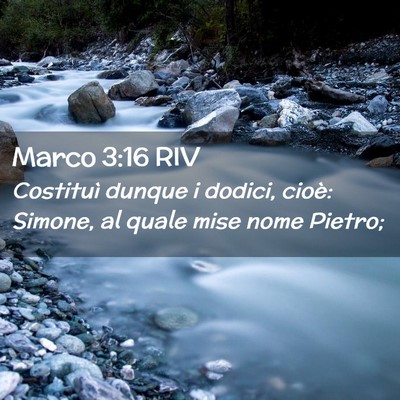 Picture 02 - Marco 3:16 RIV - Costituì dunque i dodici, cioè: Simone, al - Bible Verse Picture