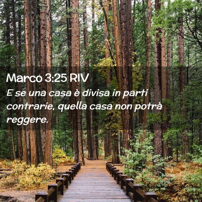 Picture 02 - Marco 3:25 RIV - E se una casa è divisa in parti contrarie, - Bible Verse Picture