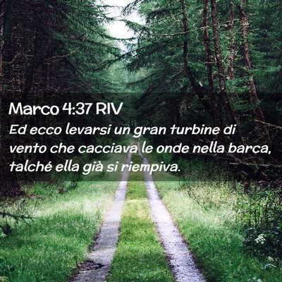 Picture 02 - Marco 4:37 RIV - Ed ecco levarsi un gran turbine di vento che - Bible Verse Picture