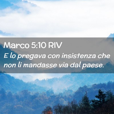 Picture 02 - Marco 5:10 RIV - E lo pregava con insistenza che non li mandasse - Bible Verse Picture