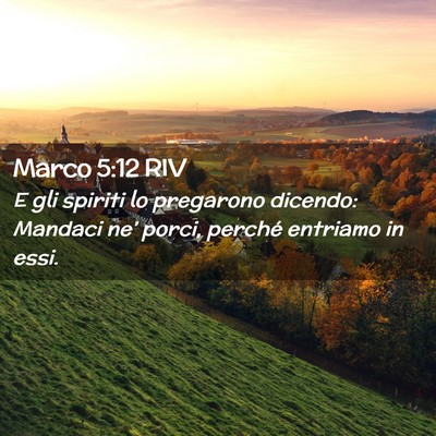Picture 02 - Marco 5:12 RIV - E gli spiriti lo pregarono dicendo: Mandaci ne’ - Bible Verse Picture