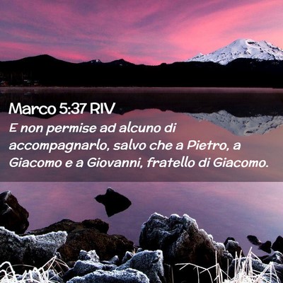 Picture 02 - Marco 5:37 RIV - E non permise ad alcuno di accompagnarlo, salvo - Bible Verse Picture