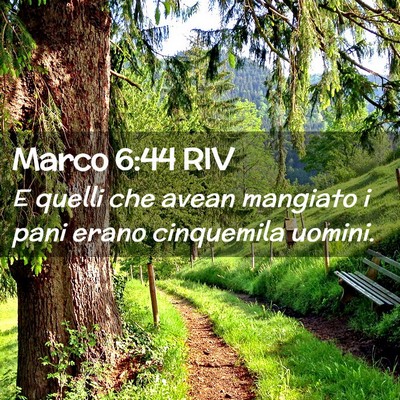 Picture 02 - Marco 6:44 RIV - E quelli che avean mangiato i pani erano - Bible Verse Picture