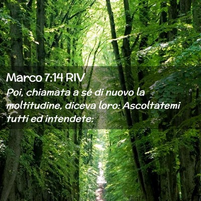 Picture 02 - Marco 7:14 RIV - Poi, chiamata a sé di nuovo la moltitudine, - Bible Verse Picture