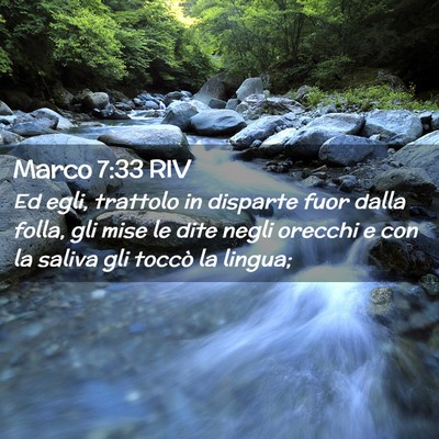 Picture 02 - Marco 7:33 RIV - Ed egli, trattolo in disparte fuor dalla folla, - Bible Verse Picture