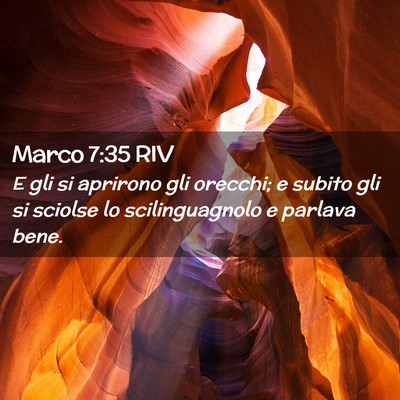 Picture 02 - Marco 7:35 RIV - E gli si aprirono gli orecchi; e subito gli si - Bible Verse Picture