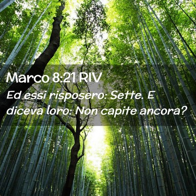 Picture 02 - Marco 8:21 RIV - Ed essi risposero: Sette. E diceva loro: Non - Bible Verse Picture
