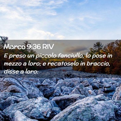 Picture 02 - Marco 9:36 RIV - E preso un piccolo fanciullo, lo pose in mezzo a - Bible Verse Picture