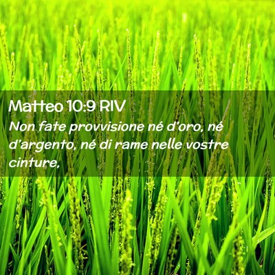 Picture 02 - Matteo 10:9 RIV - Non fate provvisione né d’oro, né - Bible Verse Picture