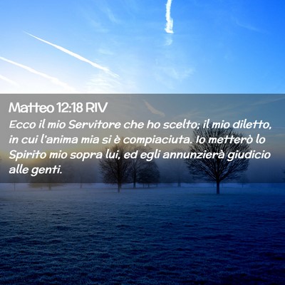 Picture 02 - Matteo 12:18 RIV - Ecco il mio Servitore che ho scelto; il mio - Bible Verse Picture