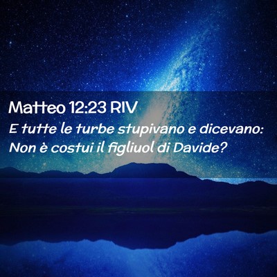 Picture 02 - Matteo 12:23 RIV - E tutte le turbe stupivano e dicevano: Non è - Bible Verse Picture