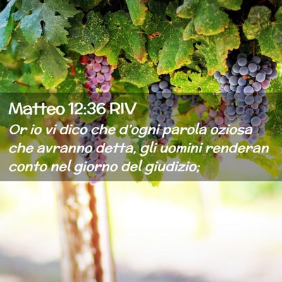 Picture 02 - Matteo 12:36 RIV - Or io vi dico che d’ogni parola oziosa che - Bible Verse Picture