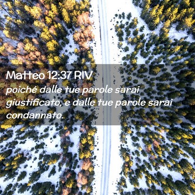 Picture 02 - Matteo 12:37 RIV - poiché dalle tue parole sarai giustificato, e - Bible Verse Picture
