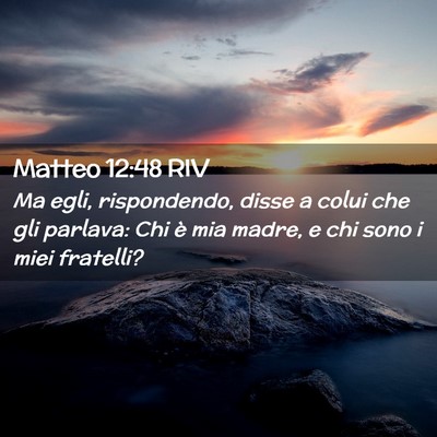 Picture 02 - Matteo 12:48 RIV - Ma egli, rispondendo, disse a colui che gli - Bible Verse Picture