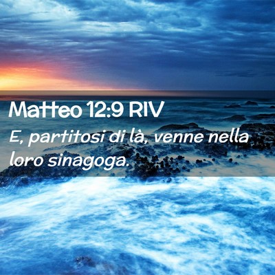 Picture 02 - Matteo 12:9 RIV - E, partitosi di là, venne nella loro - Bible Verse Picture