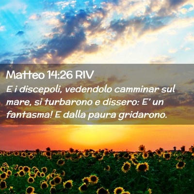 Picture 02 - Matteo 14:26 RIV - E i discepoli, vedendolo camminar sul mare, si - Bible Verse Picture