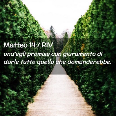 Picture 02 - Matteo 14:7 RIV - ond’egli promise con giuramento di darle tutto - Bible Verse Picture
