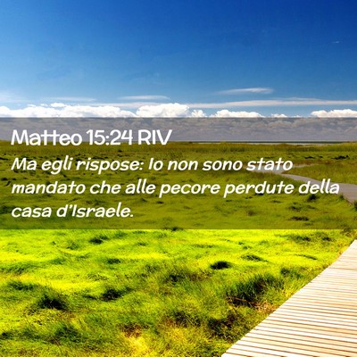 Picture 02 - Matteo 15:24 RIV - Ma egli rispose: Io non sono stato mandato che - Bible Verse Picture