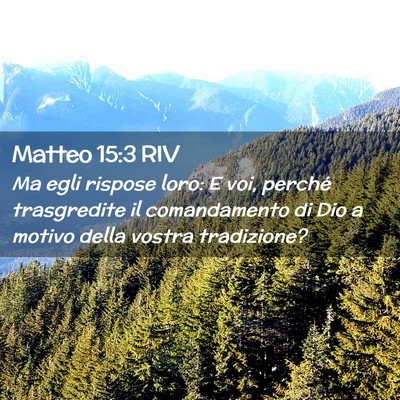 Picture 02 - Matteo 15:3 RIV - Ma egli rispose loro: E voi, perché trasgredite - Bible Verse Picture