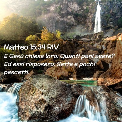 Picture 02 - Matteo 15:34 RIV - E Gesù chiese loro: Quanti pani avete? Ed essi - Bible Verse Picture
