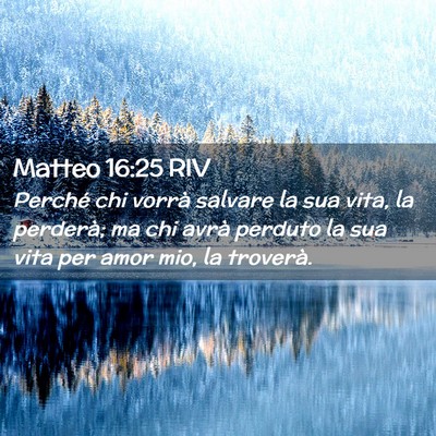 Picture 02 - Matteo 16:25 RIV - Perché chi vorrà salvare la sua vita, la - Bible Verse Picture