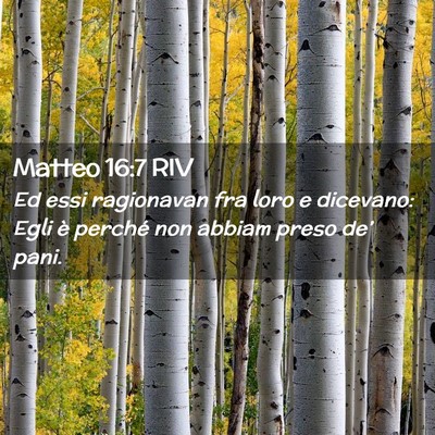 Picture 02 - Matteo 16:7 RIV - Ed essi ragionavan fra loro e dicevano: Egli è - Bible Verse Picture