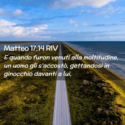 Picture 02 - Matteo 17:14 RIV - E quando furon venuti alla moltitudine, un uomo - Bible Verse Picture