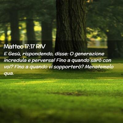 Picture 02 - Matteo 17:17 RIV - E Gesù, rispondendo, disse: O generazione - Bible Verse Picture