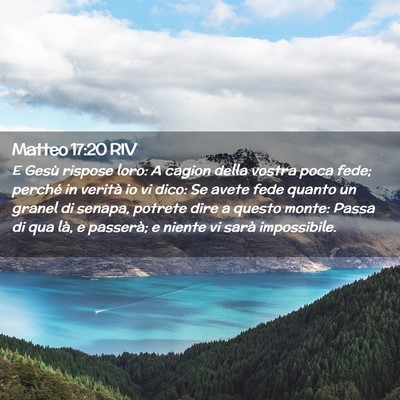 Picture 02 - Matteo 17:20 RIV - E Gesù rispose loro: A cagion della vostra poca - Bible Verse Picture