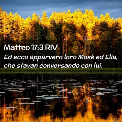Picture 02 - Matteo 17:3 RIV - Ed ecco apparvero loro Mosè ed Elia, che stavan - Bible Verse Picture