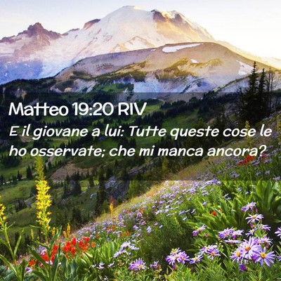 Picture 02 - Matteo 19:20 RIV - E il giovane a lui: Tutte queste cose le ho - Bible Verse Picture
