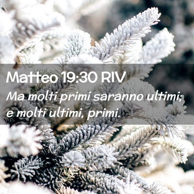 Picture 02 - Matteo 19:30 RIV - Ma molti primi saranno ultimi; e molti ultimi, - Bible Verse Picture
