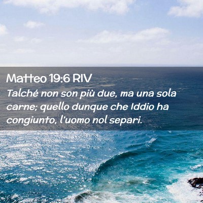 Picture 02 - Matteo 19:6 RIV - Talché non son più due, ma una sola carne; - Bible Verse Picture
