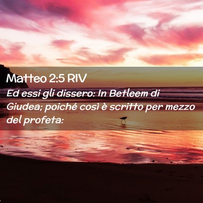 Picture 02 - Matteo 2:5 RIV - Ed essi gli dissero: In Betleem di Giudea; - Bible Verse Picture