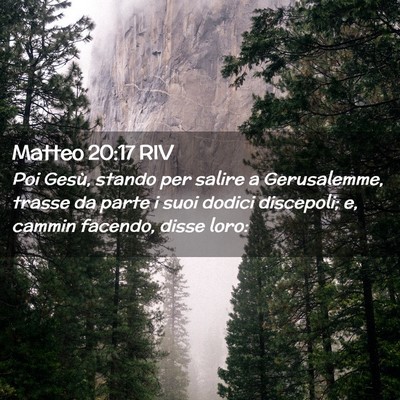 Picture 02 - Matteo 20:17 RIV - Poi Gesù, stando per salire a Gerusalemme, - Bible Verse Picture