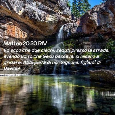 Picture 02 - Matteo 20:30 RIV - Ed ecco che due ciechi, seduti presso la strada, - Bible Verse Picture