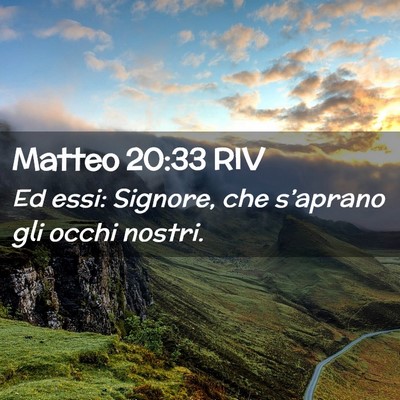 Picture 02 - Matteo 20:33 RIV - Ed essi: Signore, che s’aprano gli occhi - Bible Verse Picture