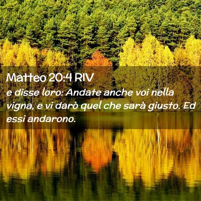 Picture 02 - Matteo 20:4 RIV - e disse loro: Andate anche voi nella vigna, e vi - Bible Verse Picture