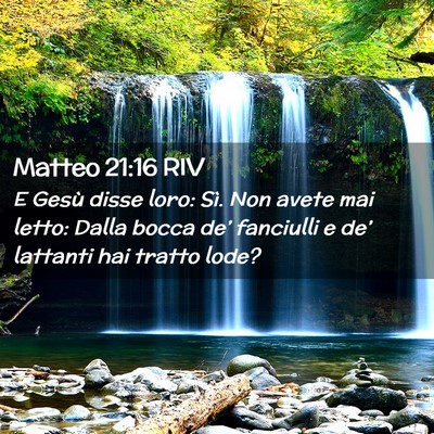 Picture 02 - Matteo 21:16 RIV - E Gesù disse loro: Sì. Non avete mai letto: - Bible Verse Picture