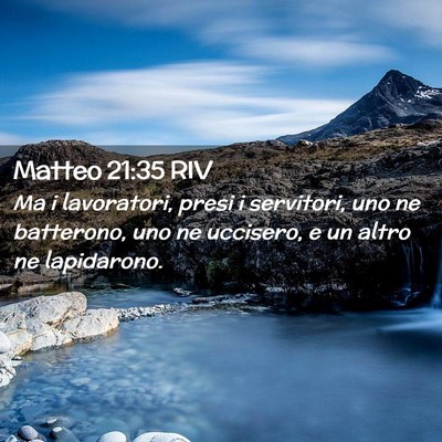 Picture 02 - Matteo 21:35 RIV - Ma i lavoratori, presi i servitori, uno ne - Bible Verse Picture